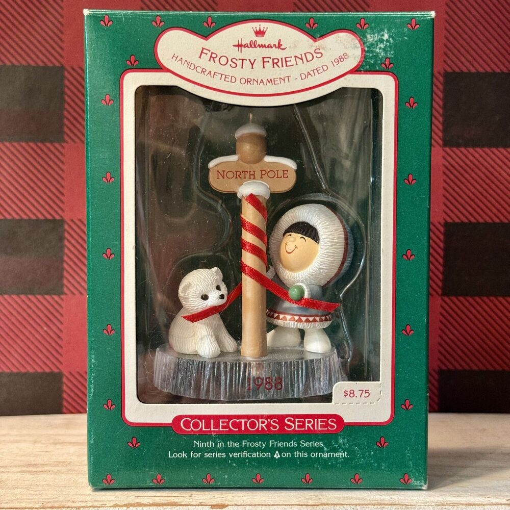 1988 Hallmark Frosty Friends #9 Christmas Keepsake Ornament Eskimo & Polar Bear